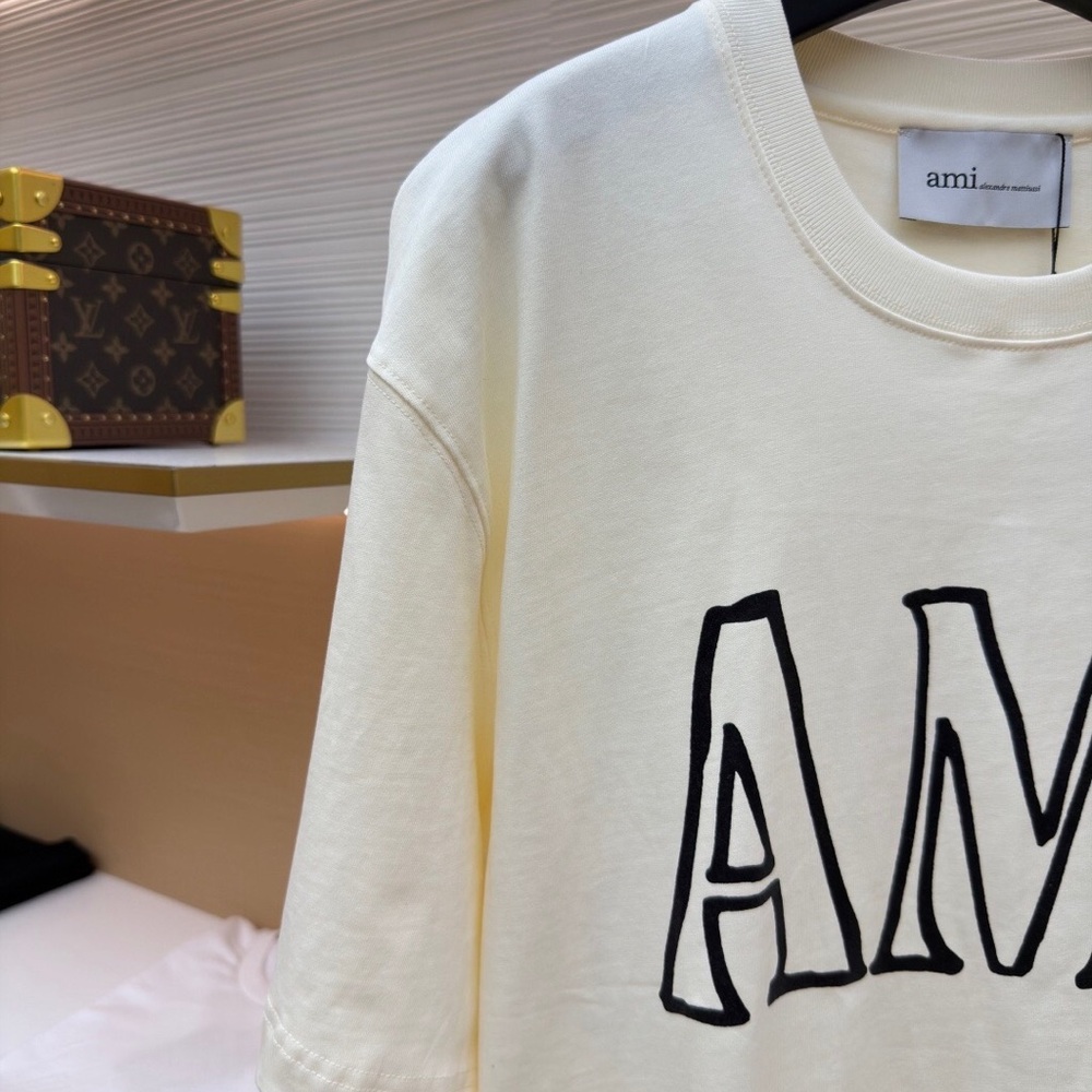 Ami Paris Letter Print Box-fit Short-sleeve - Picture 4 of 9